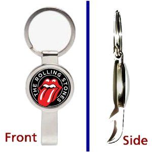 The Rolling Stones Pendant or Keychain silver tone secret bottle opener